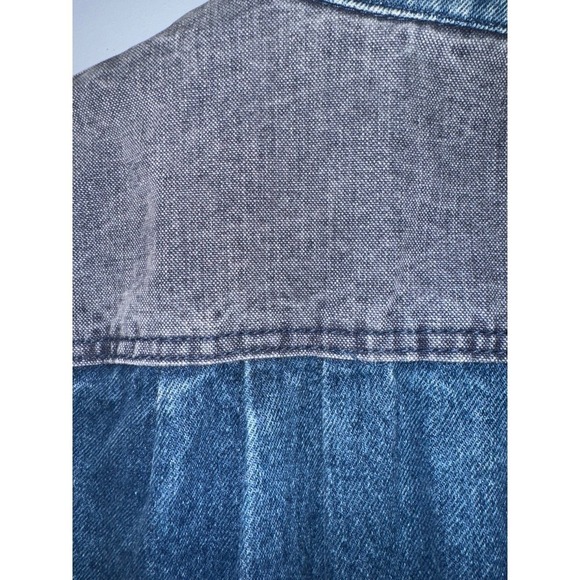 Vintage WBRK-FM gray and blue denim jacket 80's to 90's snap front size medium - Picture 6 of 9